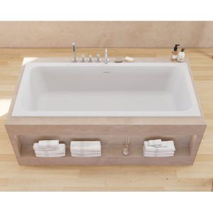 Ideavit - SolidMind - Inbouw Ligbad - Wit - Solid Surface - Met Pop-up Afvoer