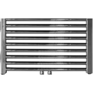 Designradiator sanicare inox-look inclusief ophanging midden aansluiting recht 120x60 cm