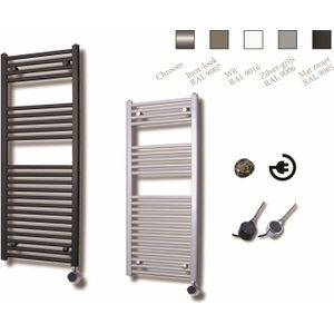 Elektrische Design Radiator Sanicare Plug En Play 111,8 x 45 cm Zilver Grijs Thermostaat Chroom 596 Watt