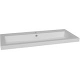 Badkamermeubel sanilux pl 100 greeploos incl spiegel en wastafel light wood multiplex 100x47x50 cm