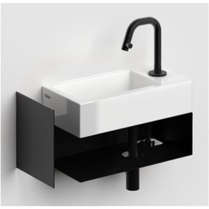 Clou fonteinkast open met handdoekhouder tbv flush fontein zwart