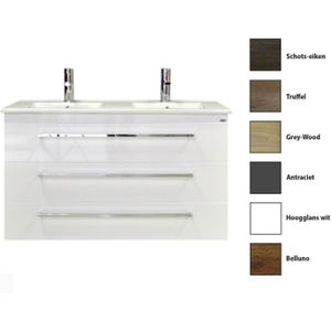 Badkamermeubelset Sanicare Q1 3 Soft Close Lades Hoogglans Wit 121x46 cm