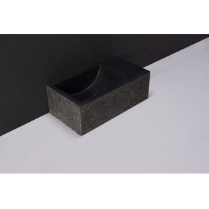 Fontein forzalaqua venetia xs graniet gezoet gebrand met kraangat rechts 29x16x10 cm