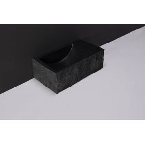Fontein forzalaqua venetia xs graniet gezoet gekapt zonder kraangat rechts 29x16x10 cm