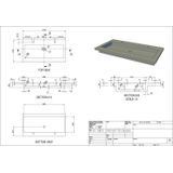 Wastafel forzalaqua helsinki hardsteen gefrijnd met 2 kraangaten 100,5x51,5x9,5 cm