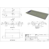 Wastafel forzalaqua helsinki hardsteen gefrijnd met kraangat 120,5x51,5x9,5 cm