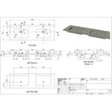 Wastafel forzalaqua helsinki hardsteen gefrijnd met 2 kraangaten 160,5x51,5x9,5 cm
