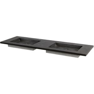 Wastafel Forzalaqua Helsinki Hardsteen Gezoet Zonder Kraangat 160,5x51,5x9,5 cm