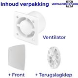 Badkamer ventilator pro design standaard 100mm 105 m3 bold line wit