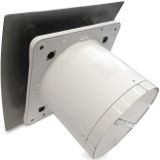 Badkamer ventilator pro design nalooptimer 100mm 105 m3 zilver kunststof