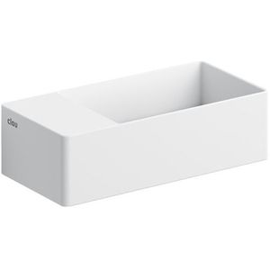 Clou New Flush 3 Fontein Links Met Voorbewerkte Kraangat Met Afvoerset En Afvoerplaat Wit Aluite 35x18x10cm