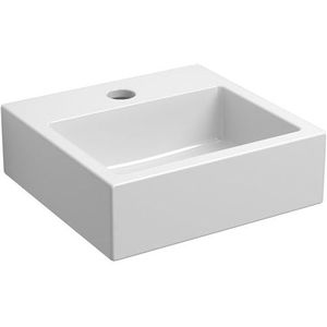 Clou flush 1 toiletfontein met kraangat en plug wit keramiek 28x27x9 cm