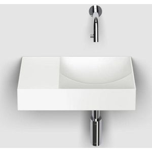 Clou vale fontein zonder kraangat met geïntegreerde afvoer mat wit keramiek 38 cm