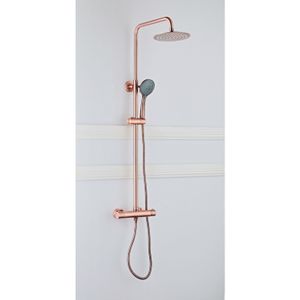Opbouw regendouche set bws copper 30 cm met handdouche geborsteld koper