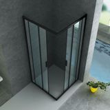 BWS Douchecabine | Hayes | Vierkant 80x80x195cm | Mat Zwart Aluminium Profiel