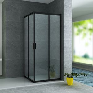 Boss & Wessing - Hayes - Douchecabine - Mat Zwart - Aluminium Profiel - 80x80x195 cm