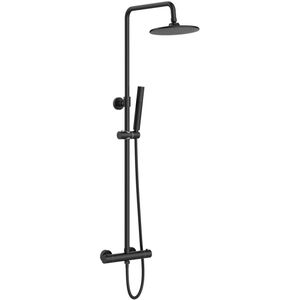 Opbouw Regendouche Set Boss & Wessing Lusso Thermostatisch Hoofddouche 30 cm Rond Mat Zwart