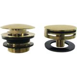 Badafvoerplug Set - Rond - Geborsteld Messing Goud - Voor Badoverloopcombinatie