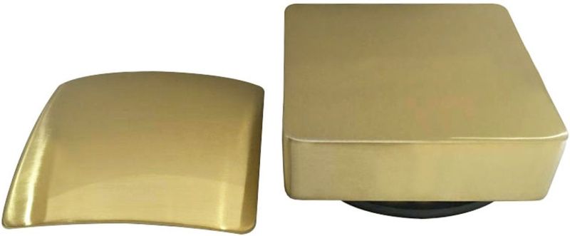 Badplug Set Boss & Wessing - Vierkant - Geborsteld Messing - Goud