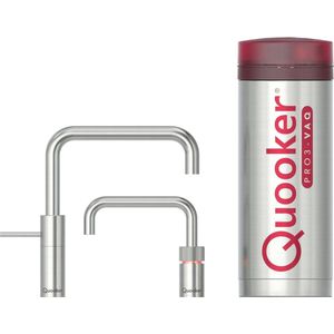 Quooker nordic square twintaps met pro3 vaq-e boiler rvs