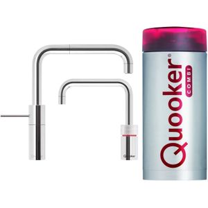Quooker Nordic Square Twintaps met Combi Boiler Chroom