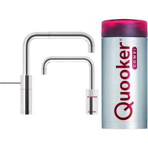 Quooker Nordic Square Twintaps met Combi + Boiler Chroom