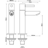 Bws danu xl 15 cm toiletkraan 1/2'' met keramisch binnenwerk mat zwart