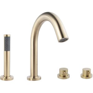 Badrandthermostaat BWS 4-Gats Afbouwset Geborsteld Messing Goud