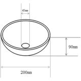 Waskom bws opbouw rond keramiek 20x9 cm mat zwart