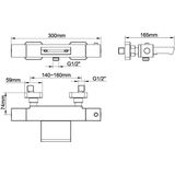 Bws badkraan rodos waterval thermostatisch vierkant chroom