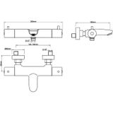 Bws badkraan thermostaat round 15 cm hoh rvs look