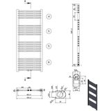 Designradiator bws nile gobi 120x50 cm geborsteld mat zwart midden/zij-aansluiting