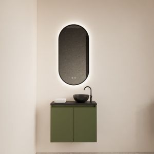 Fonteinmeubel bws meadow 60x50 cm olijf groen incl. Topplaat mat zwart
