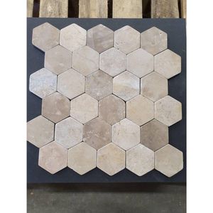 Mozaiek Hexagon Moccacino Y Marmer Licht Bruin (doosinhoud 1 m2)