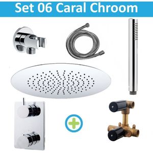 Wiesbaden Inbouw Regendouche set 06 Caral Round Chroom
