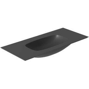 Wastafel salenzi nur 102x46 cm keramiek mat zwart zonder kraangat (incl. Bijpassende afvoerplug)