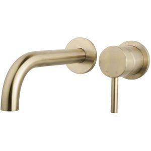 Inbouw Wastafelmengkraan Wiesbaden Caral Twenty Met Coldstart Geborsteld Messing Goud (inbouw en afbouwdeel)