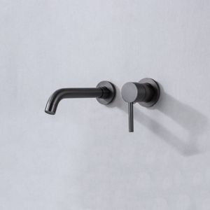 Bws wastafelkraan inbouw | iron | incl.inbouwdeel | gunmetal