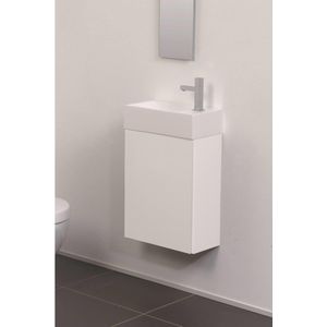 INK - Fontein Contra Onderkast - Mat Wit - Linksdraaiend - Greeploos - 40x22x52 cm