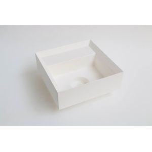 Ink fontein vice polystone zonder kraangat incl verzonken open plug 27x27x9 cm mat wit