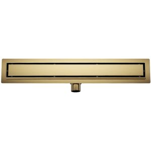 Douchegoot met Tegelrooster en Flens BWS Roos 100x7 Cm Geborsteld Messing