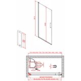 Douchedeur bws ironside 70x200 cm draaideur 8 mm veiligheidsglas rvs look