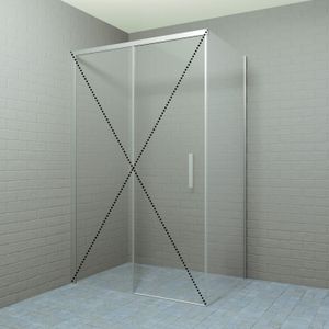 Zijwand Boss & Wessing Rollo Soft Close 80x200 cm Nano Glas RVS Look