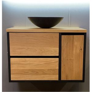 Badkamermeubel casajoy wood 80x48x55 cm eiken