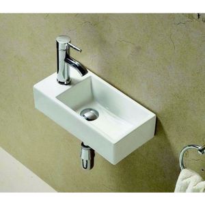 Fontein Sanilux Pax 40.5x20x10.5cm Keramiek Wit (Kraangat Links)