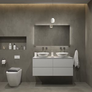 Badkamermeubelset Gliss Zeus 140 cm Hoogglans Wit Met Waskom
