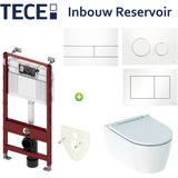 Tece profile inbouwreservoir toiletset geberit one rimless diepspoel turboflush wit met drukplaat