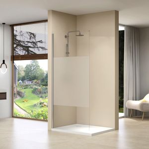 Inloopdouche van rijn st01 met middenband 40x200 cm 8 mm chroom