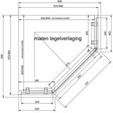 Douchecabine van rijn st05 vijfhoek 90x200 cm met standaard deur 70.7 cm helder glas 8 mm zwart