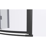 Douchecabine van rijn st05 kwartrond aluminium 90x200 cm 8 mm helder glas zwart